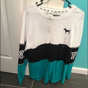 NWT PINK Tri-Color Longsleeve Shirt